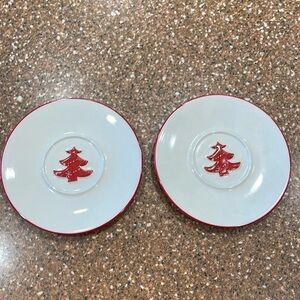 Set a two Starbucks holiday saucers